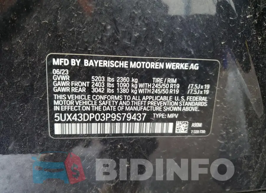 5UX43DP03P9S79437 Photo# 13