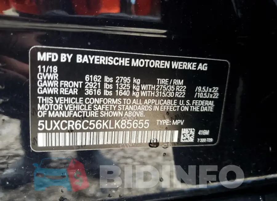 5UXCR6C56KLK85655 Photo# 14
