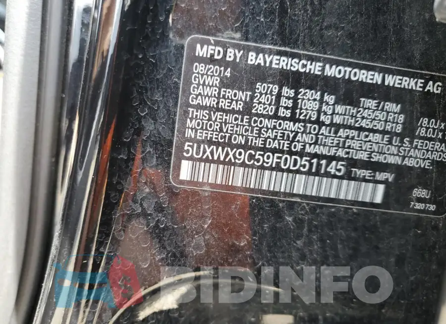 5UXWX9C59F0D51145 Photo# 12