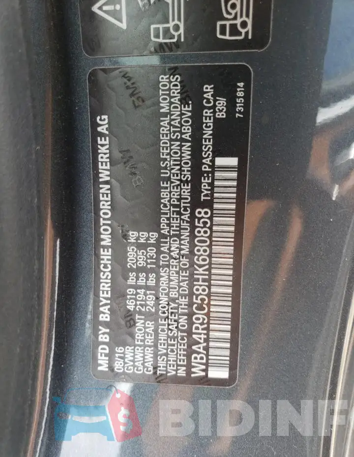 WBA4R9C58HK680858 Photo# 12