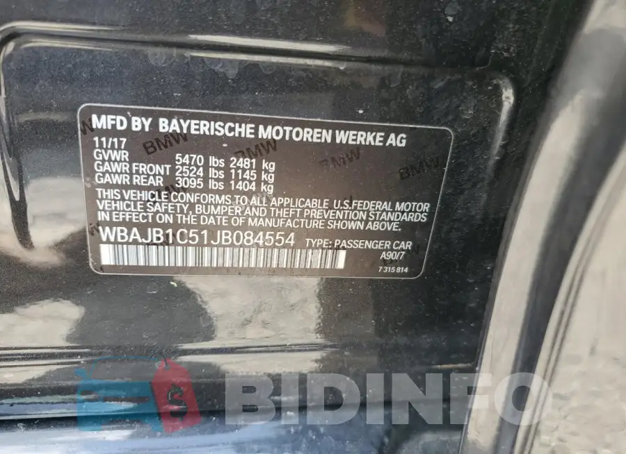 WBAJB1C51JB084554 Photo# 12