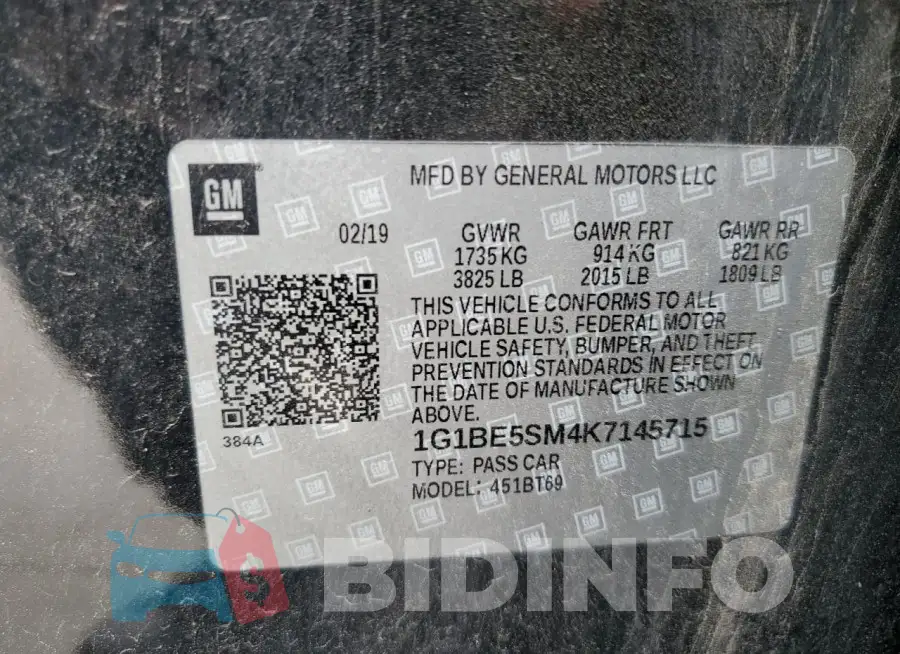 1G1BE5SM4K7145715 Photo# 13