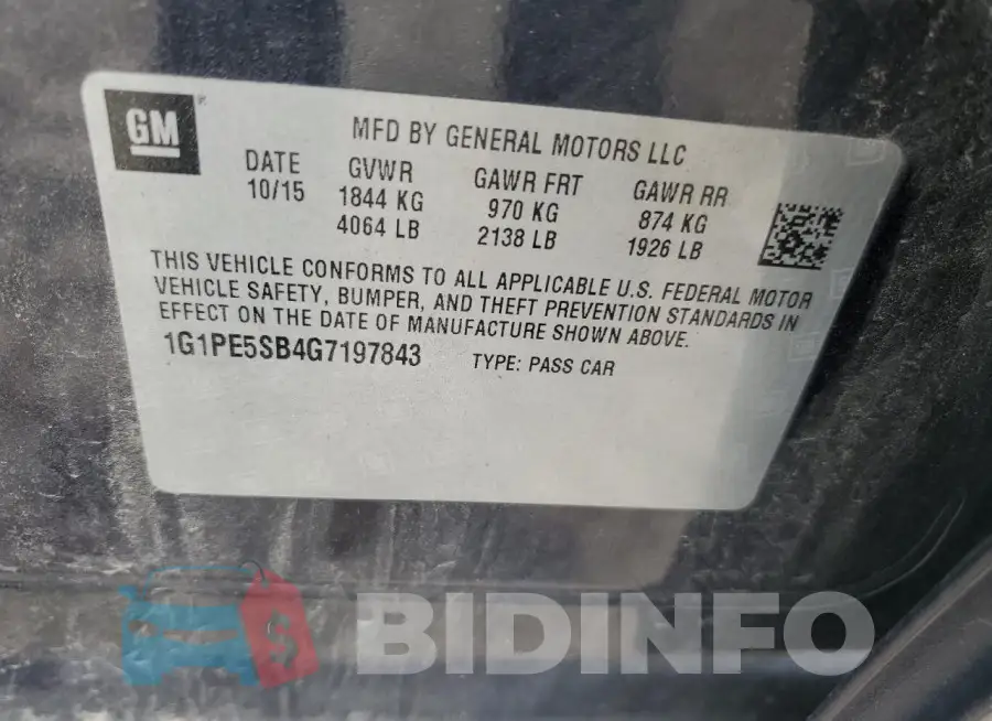 1G1PE5SB4G7197843 Photo# 12