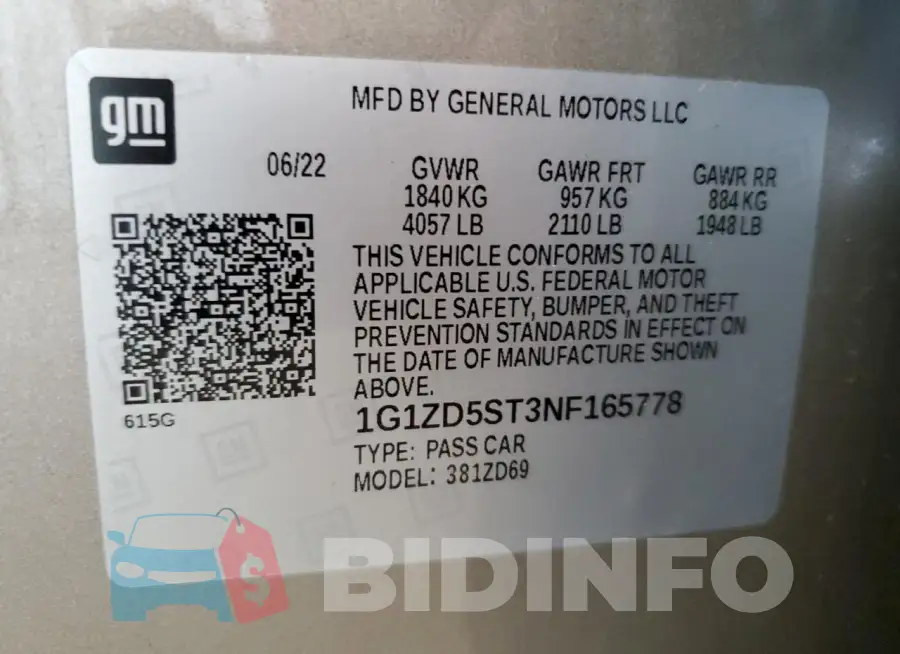 1G1ZD5ST3NF165778 Photo# 12