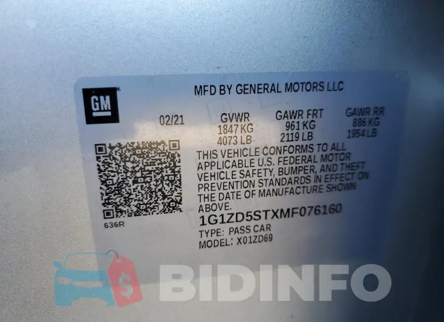 1G1ZD5STXMF076160 Photo# 12