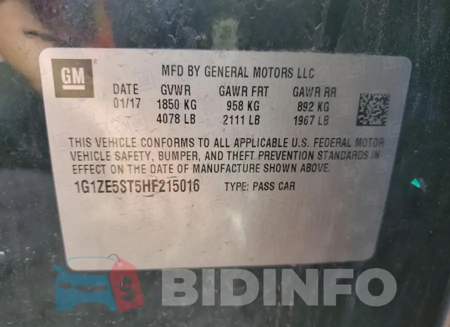1G1ZE5ST5HF215016 Photo# 12
