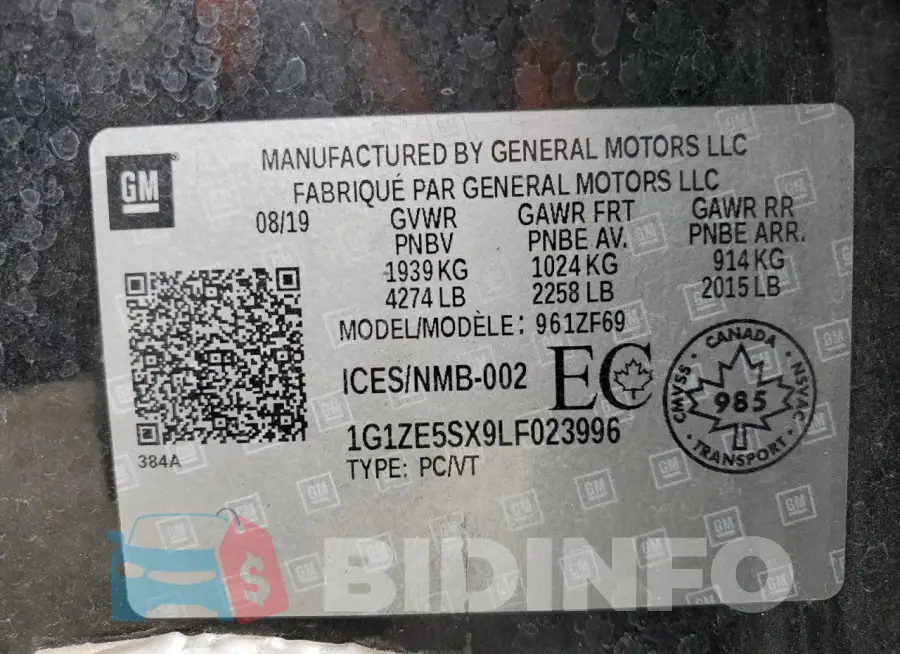 1G1ZE5SX9LF023996 Photo# 12