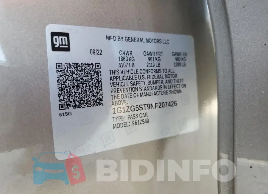1G1ZG5ST9NF207426 Photo# 13