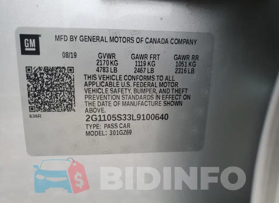 2G1105S33L9100640 Photo# 12