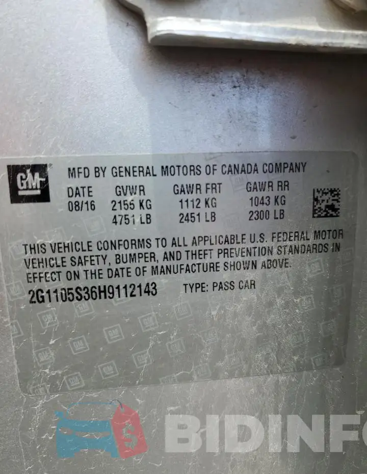 2G1105S36H9112143 Photo# 12