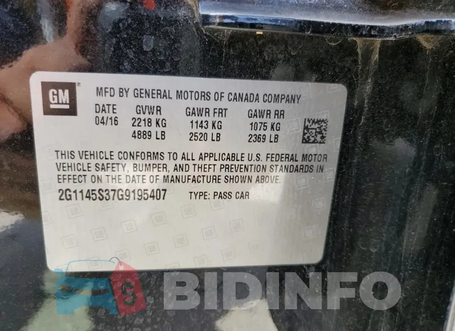 2G1145S37G9195407 Photo# 12