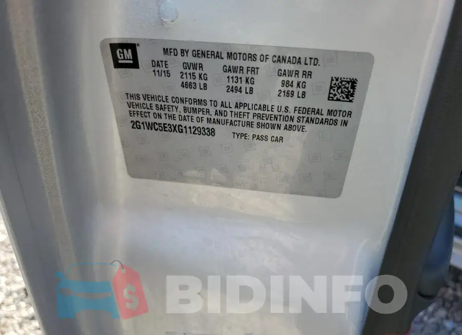 2G1WC5E3XG1129338 Photo# 12