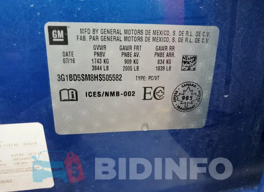 3G1BD5SM8HS505582 Photo# 12
