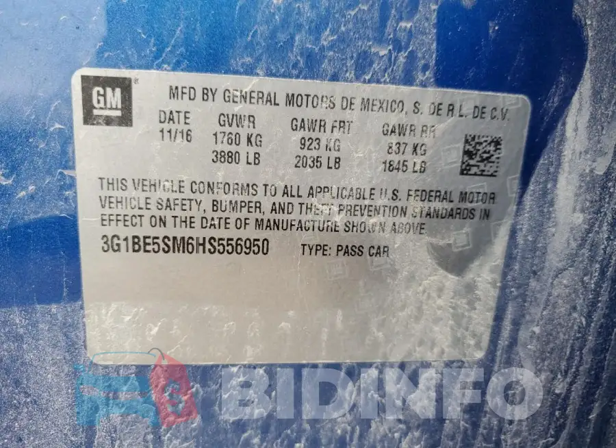 3G1BE5SM6HS556950 Photo# 12