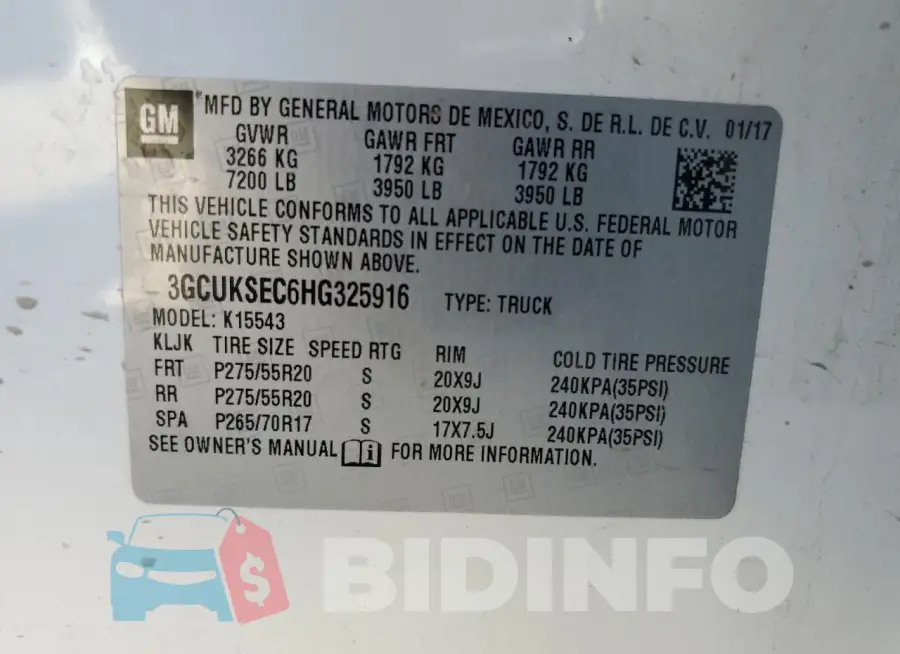 3GCUKSEC6HG325916 Photo# 13
