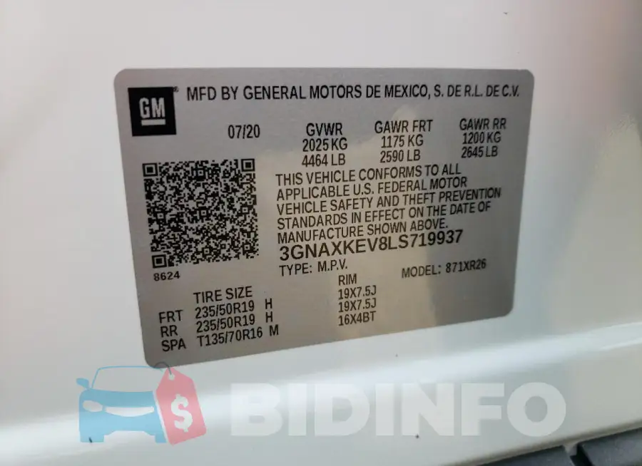 3GNAXKEV8LS719937 Photo# 13