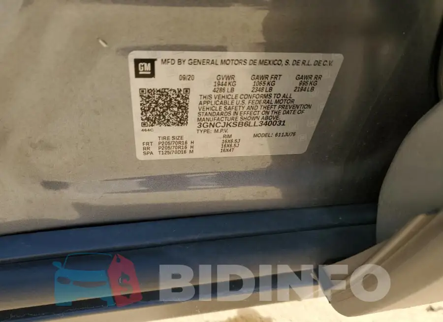 3GNCJKSB6LL340031 Photo# 13
