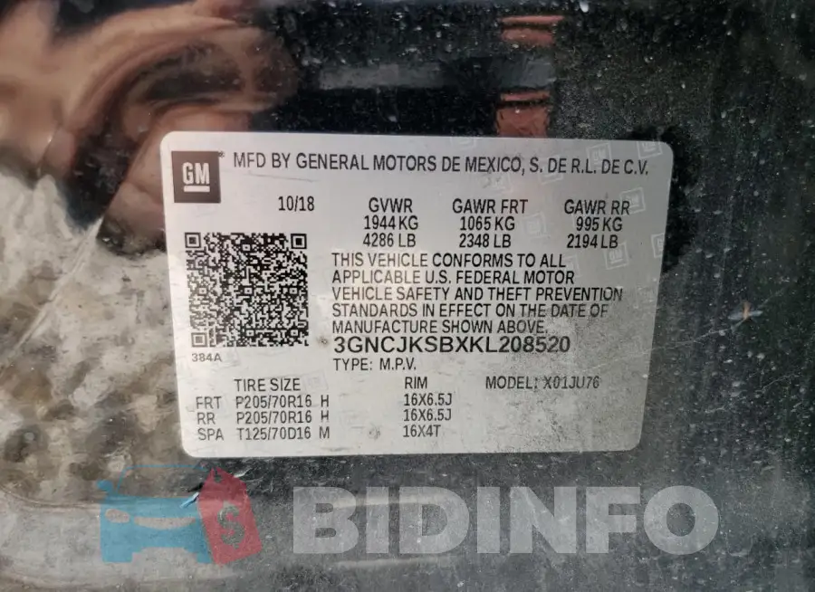 3GNCJKSBXKL208520 Photo# 12