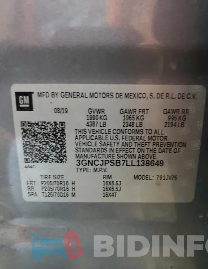3GNCJPSB7LL138649 Photo# 12