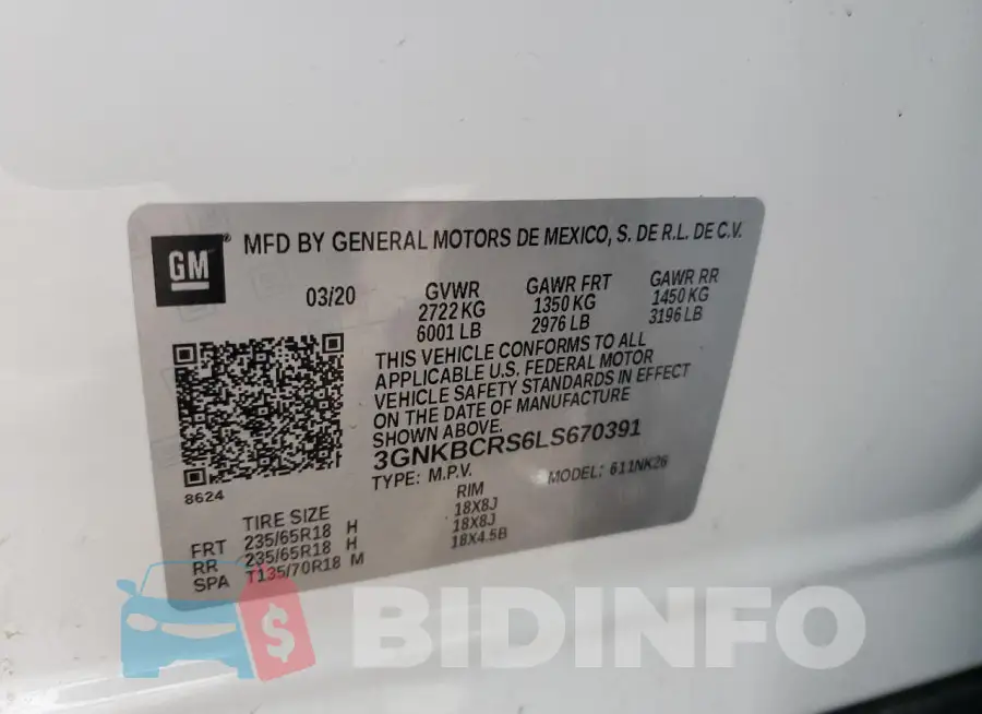 3GNKBCRS6LS670391 Photo# 12