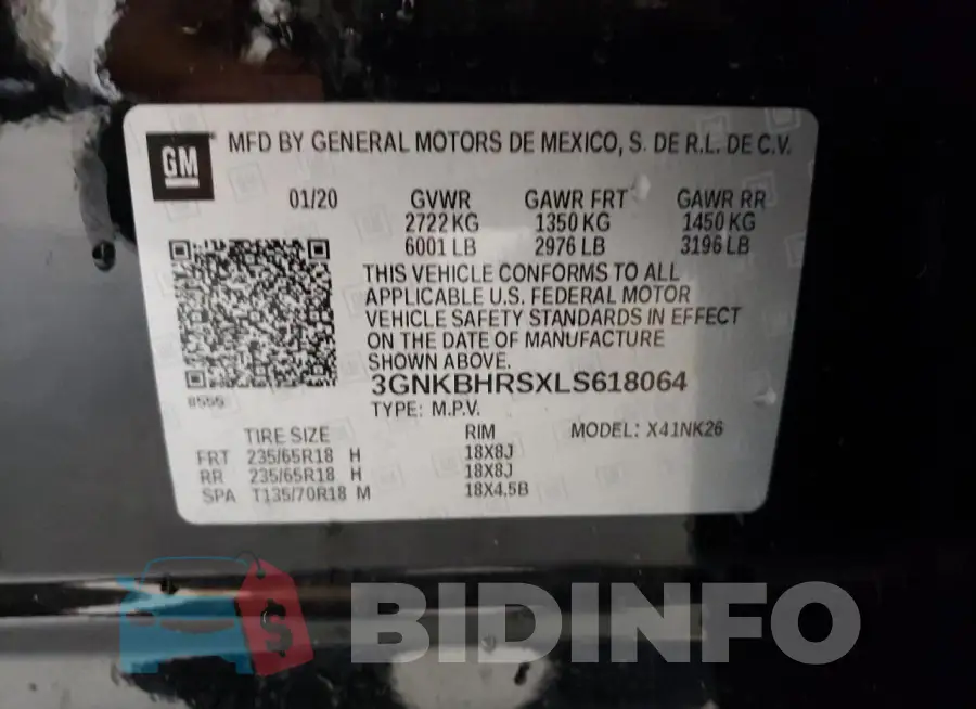 3GNKBHRSXLS618064 Photo# 13