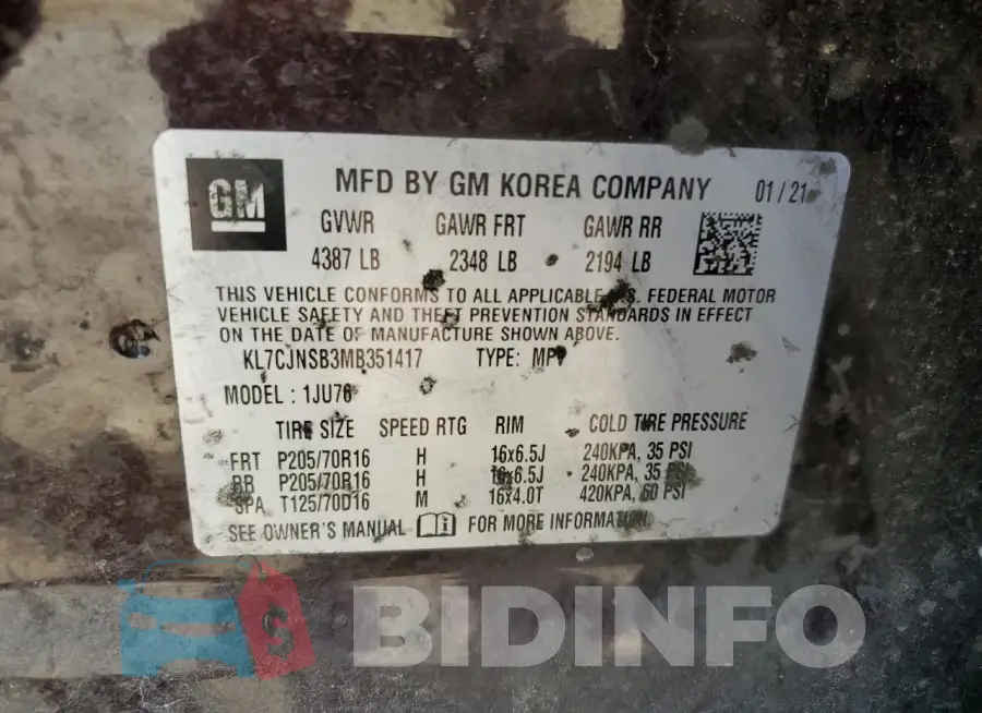 KL7CJNSB3MB351417 Photo# 12
