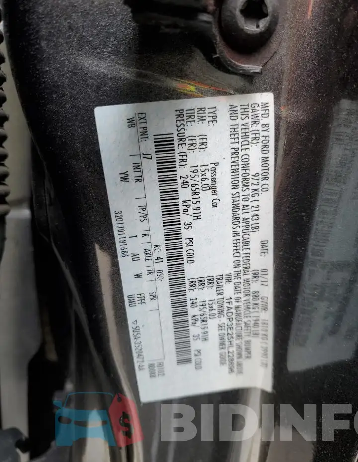 1FADP3E25HL228696 Photo# 12