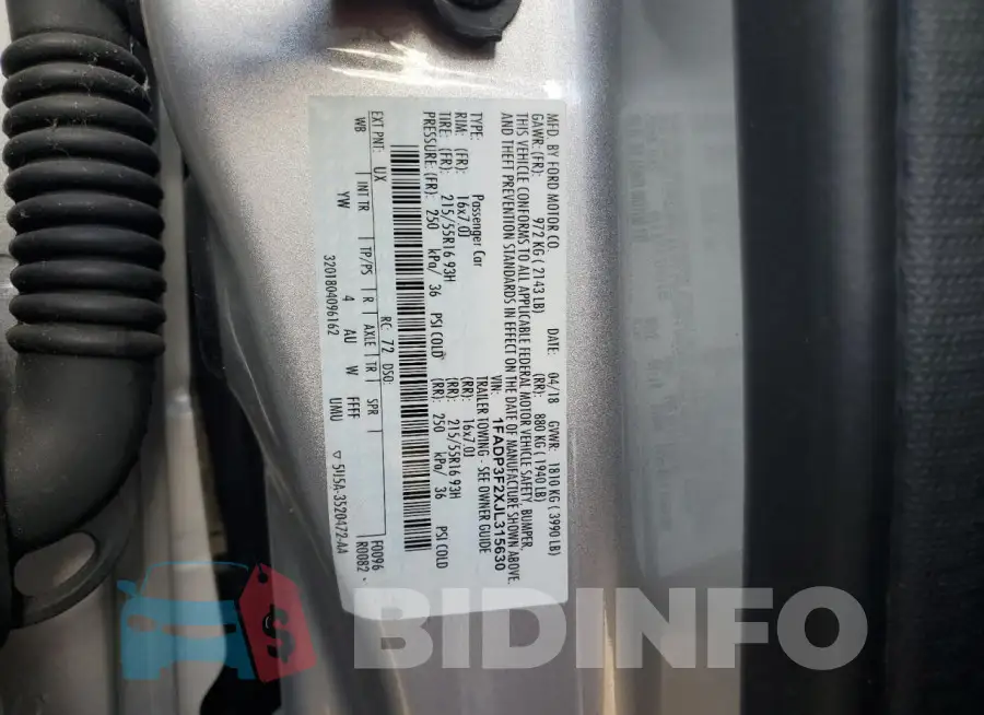 1FADP3F2XJL315630 Photo# 13