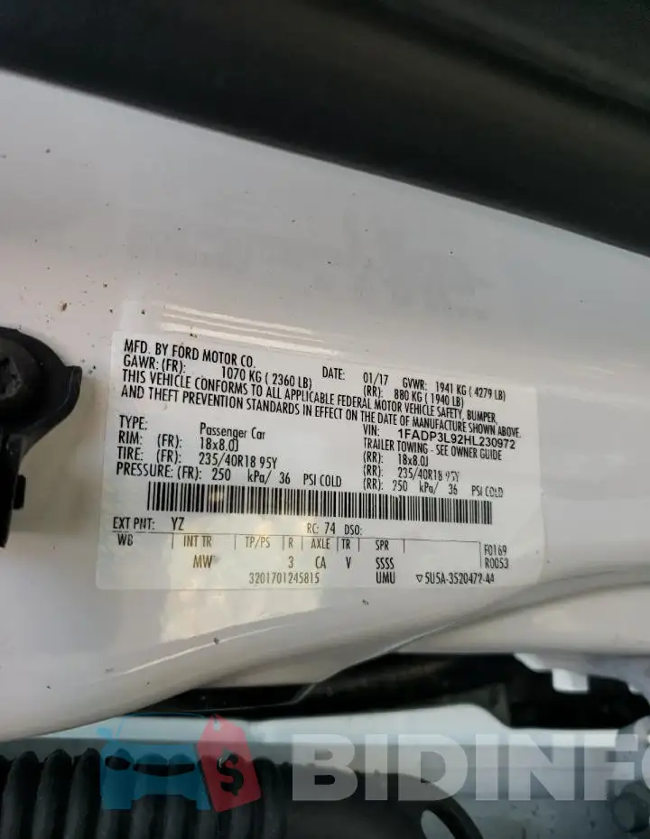 1FADP3L92HL230972 Photo# 12