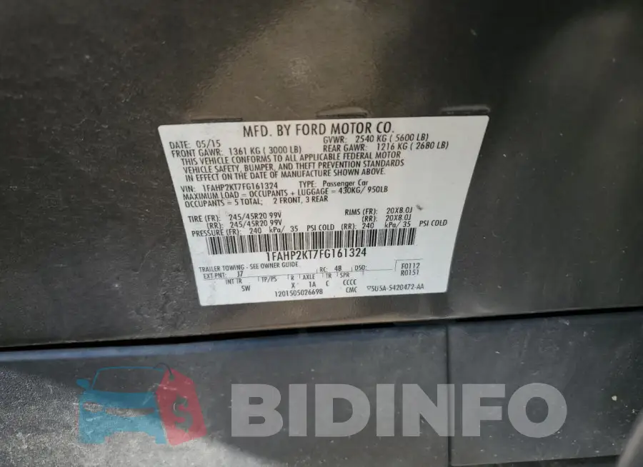 1FAHP2KT7FG161324 Photo# 12