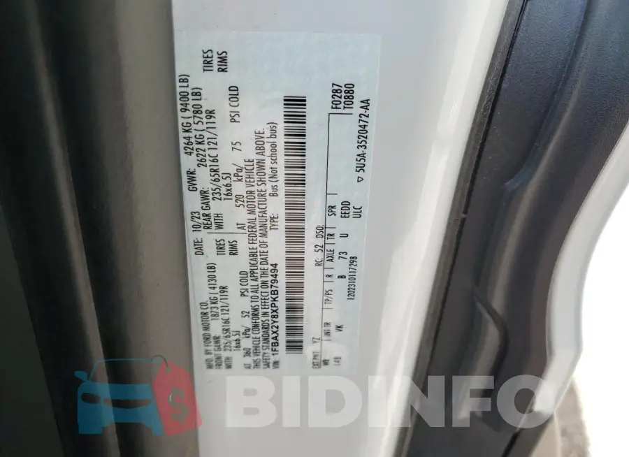 1FBAX2Y8XPKB79494 Photo# 14