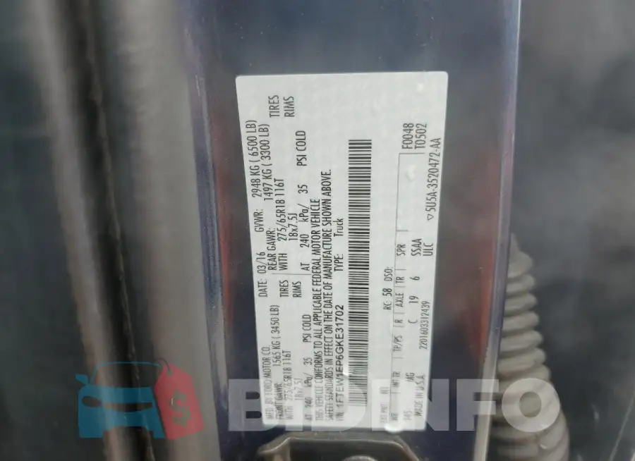 1FTEW1EP6GKE31702 Photo# 12