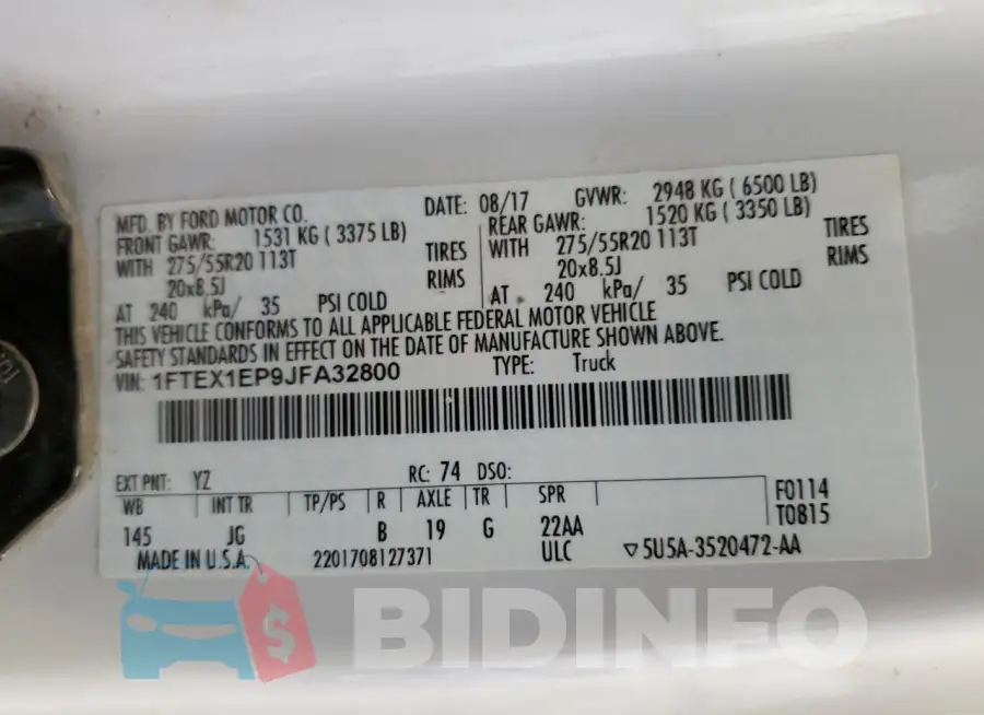 1FTEX1EP9JFA32800 Photo# 12