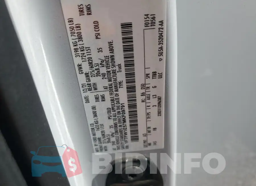 1FTFW1E57MKF09791 Photo# 12
