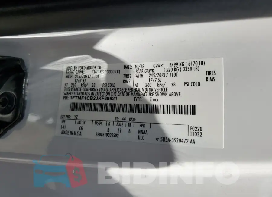 1FTMF1CB2JKF69621 Photo# 12
