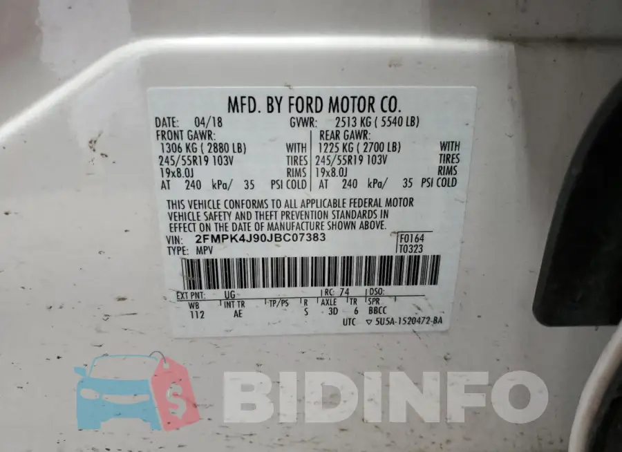 2FMPK4J90JBC07383 Photo# 14