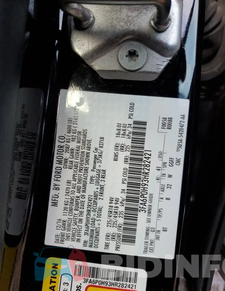 3FA6P0H93HR282421 Photo# 12