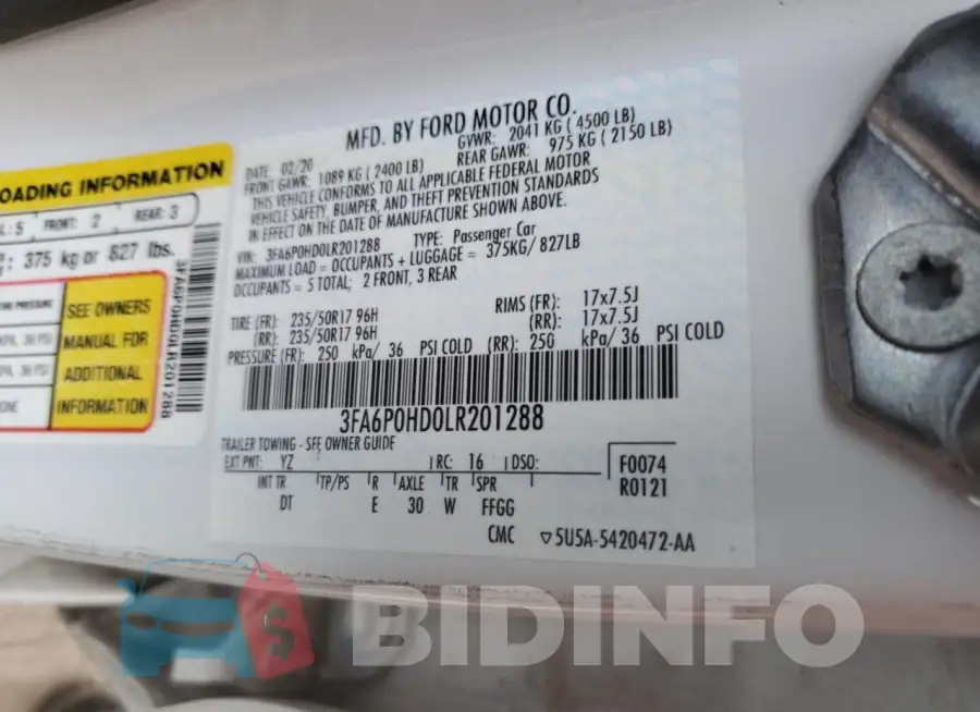 3FA6P0HD0LR201288 Photo# 12