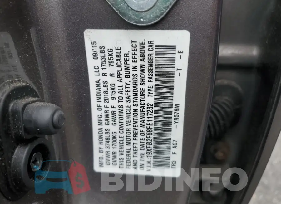 19XFB2F58FE117232 Photo# 12