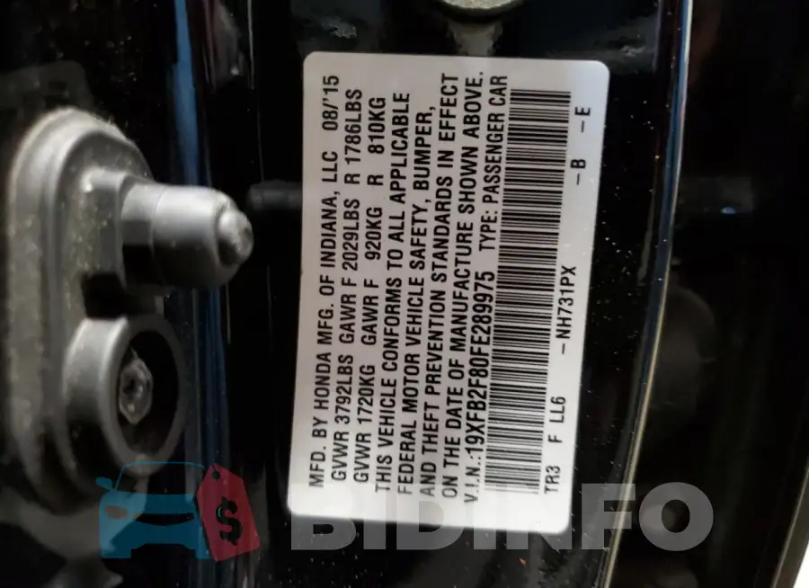 19XFB2F80FE289975 Photo# 12