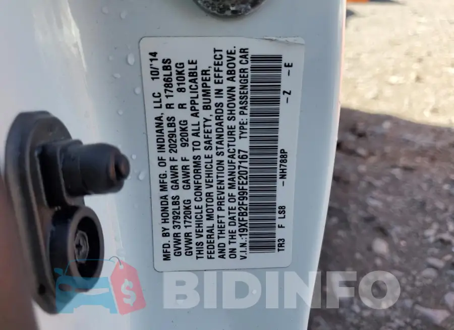 19XFB2F99FE207167 Photo# 12