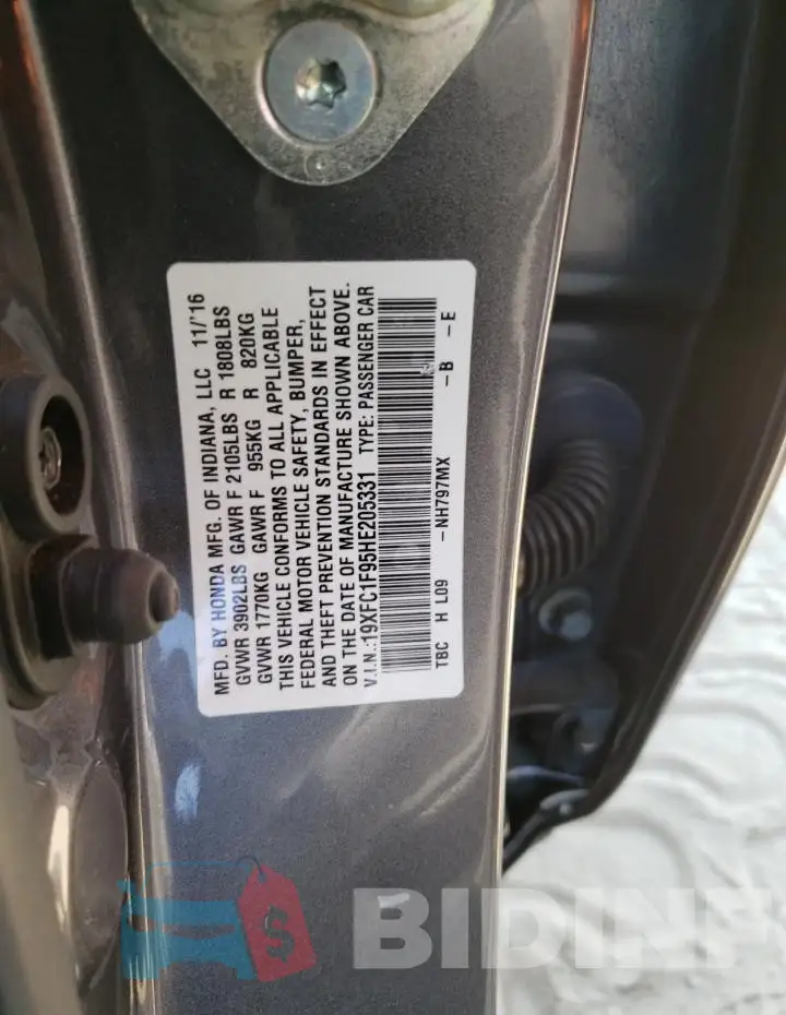 19XFC1F95HE205331 Photo# 13