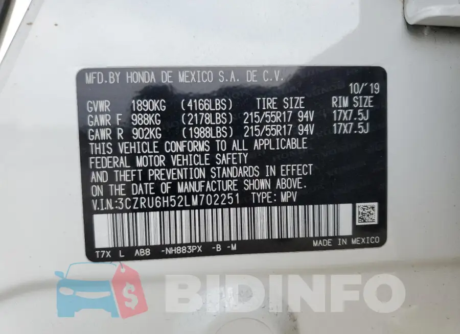 3CZRU6H52LM702251 Photo# 12