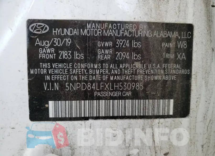 5NPD84LFXLH530985 Photo# 12