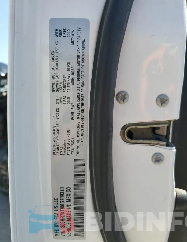 3C6RR7KT0MG709310 Photo# 12