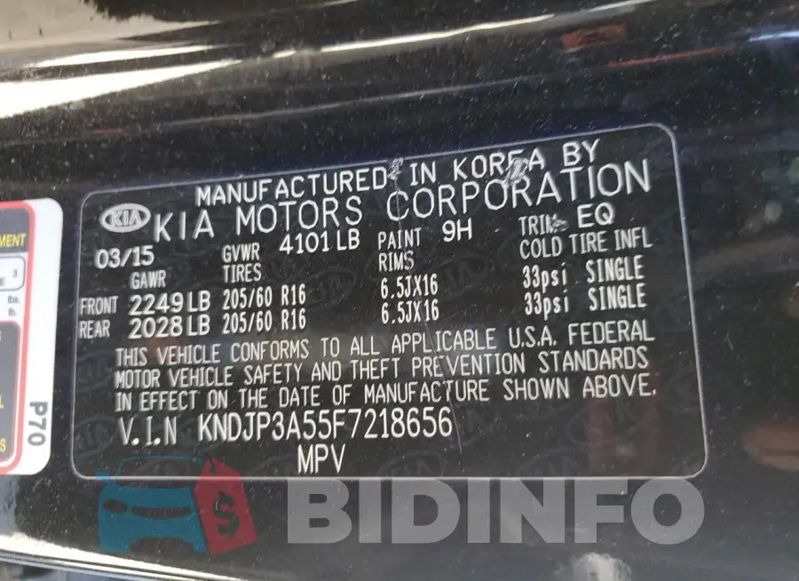 KNDJP3A55F7218656 Photo# 13