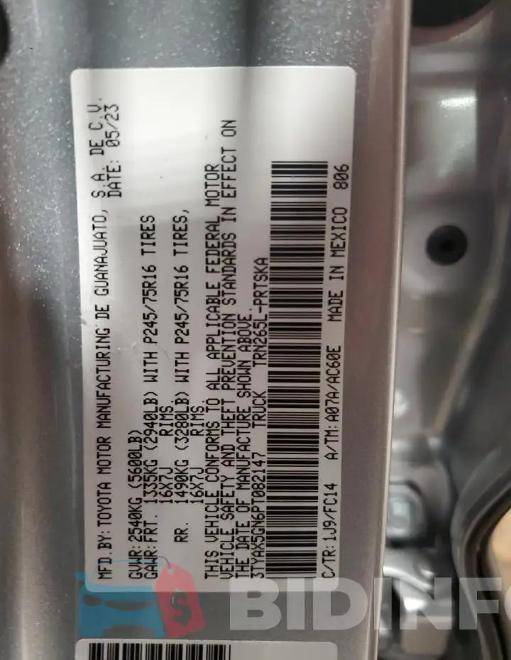 3TYAX5GN6PT082147 Photo# 13