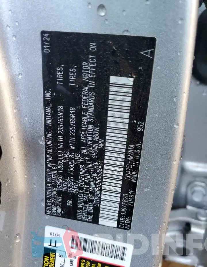 5TDKDRBH2RS538424 Photo# 13