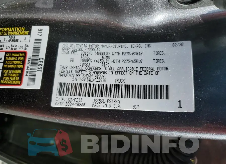 5TFDY5F14LX922970 Photo# 12