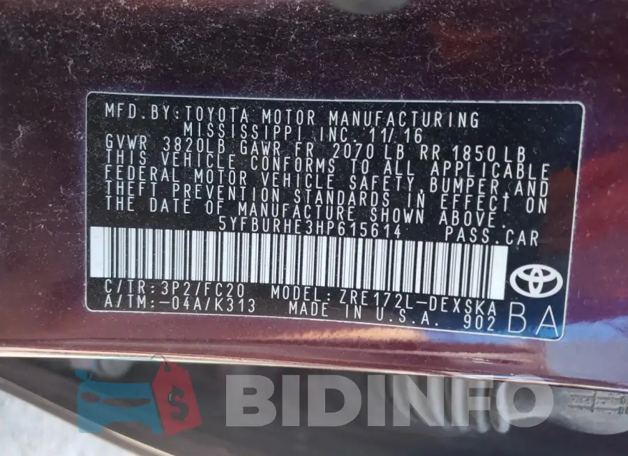 5YFBURHE3HP615614 Photo# 13